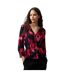 Womens/ladies Chiara V Neck Regular Blouse Blackout Multicoloured French Connection-4