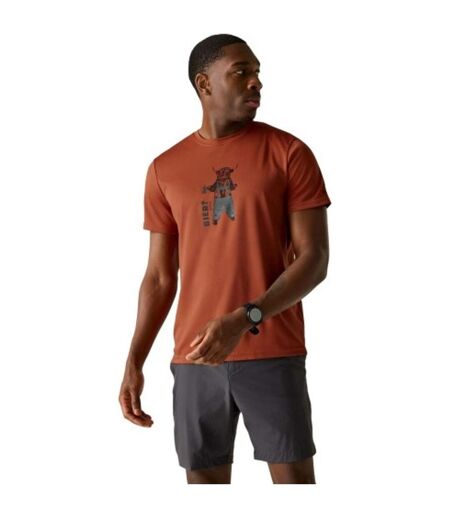 T-shirt Motif/style Yack Fingal Slogan Homme Rouge Orange Regatta