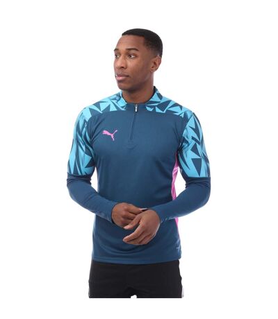 Mens Individual Final Quarter Zip Training Top Blue Puma