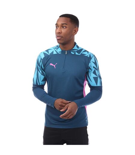 Mens Individual Final Quarter Zip Training Top Blue Puma