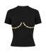 T-shirt Motif/style Coquille Femme Noir Never Fully Dressed-2