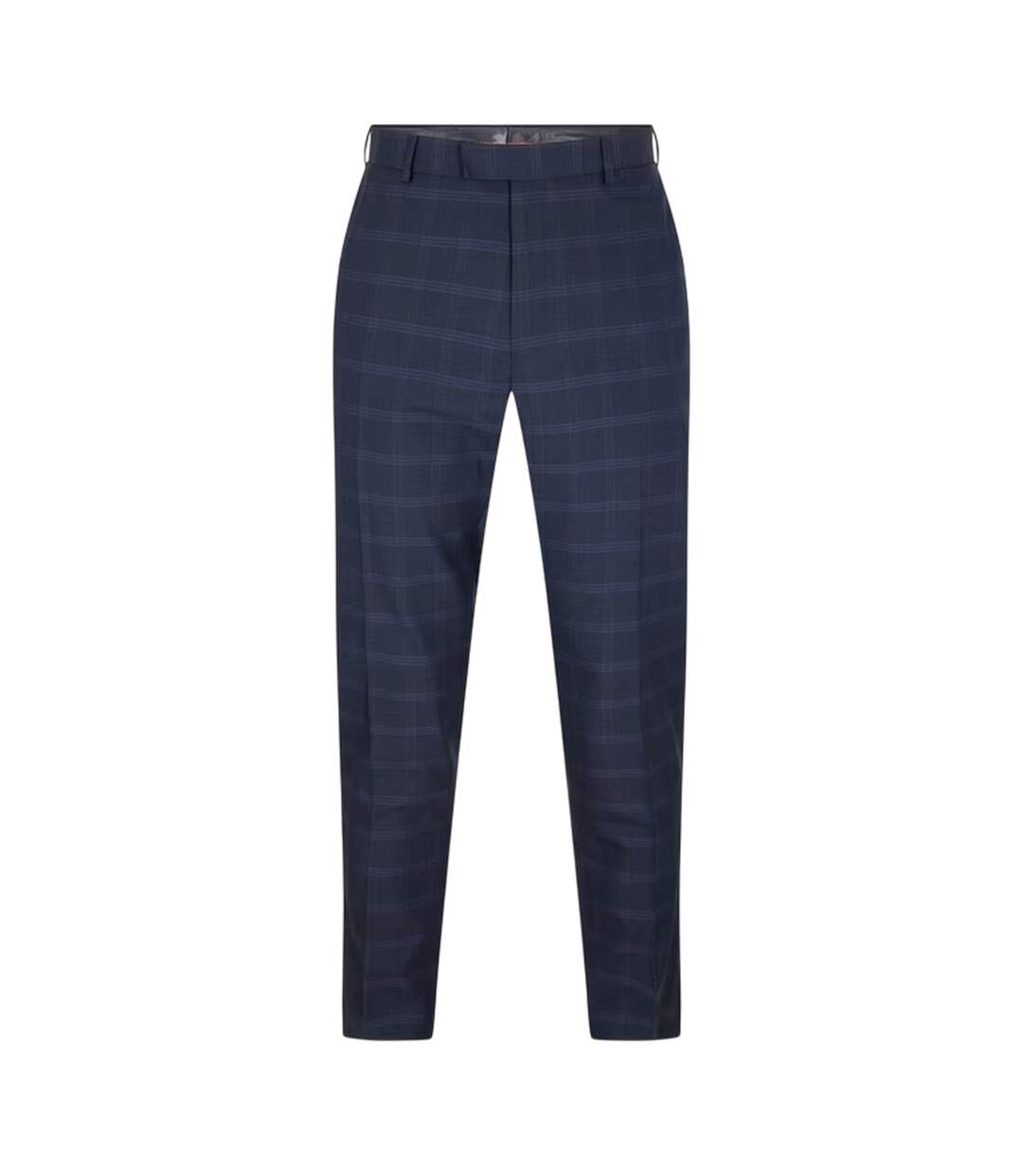 Mens Plaid Regular Trousers Navy Ted Baker-2