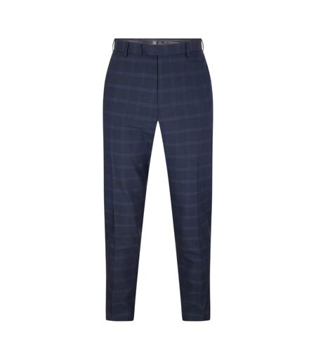 Mens Plaid Regular Trousers Navy Ted Baker