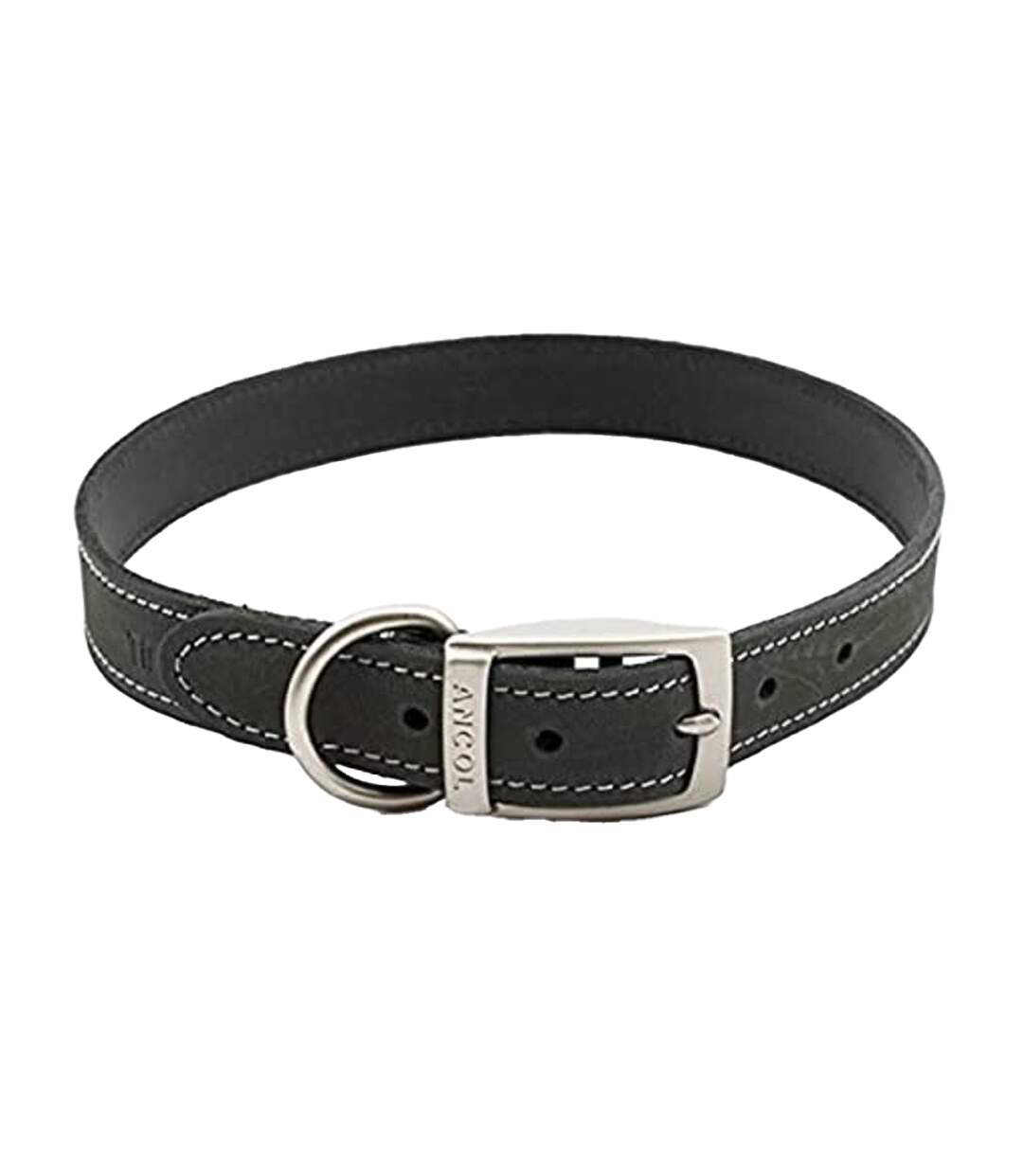 Timberwolf leather dog collar 30cm 34cm grey Ancol-1