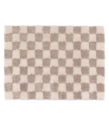 Tapis Déco Shaggy Damero 120x170cm Naturel