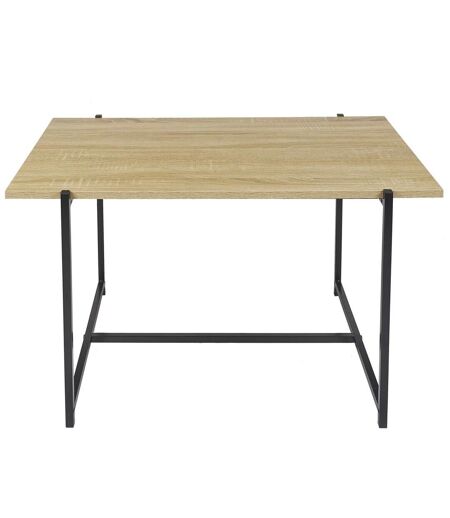 Table basse en bois et métal Kalo - Marron et noir