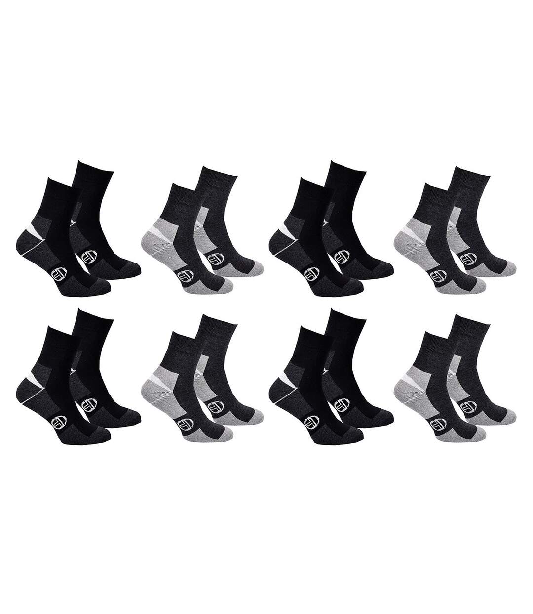 Chaussettes Homme QUARTER SERGIO TACCHINI Lot de 8 Pack de 8 Paires 2604 BOUCLETTE-1