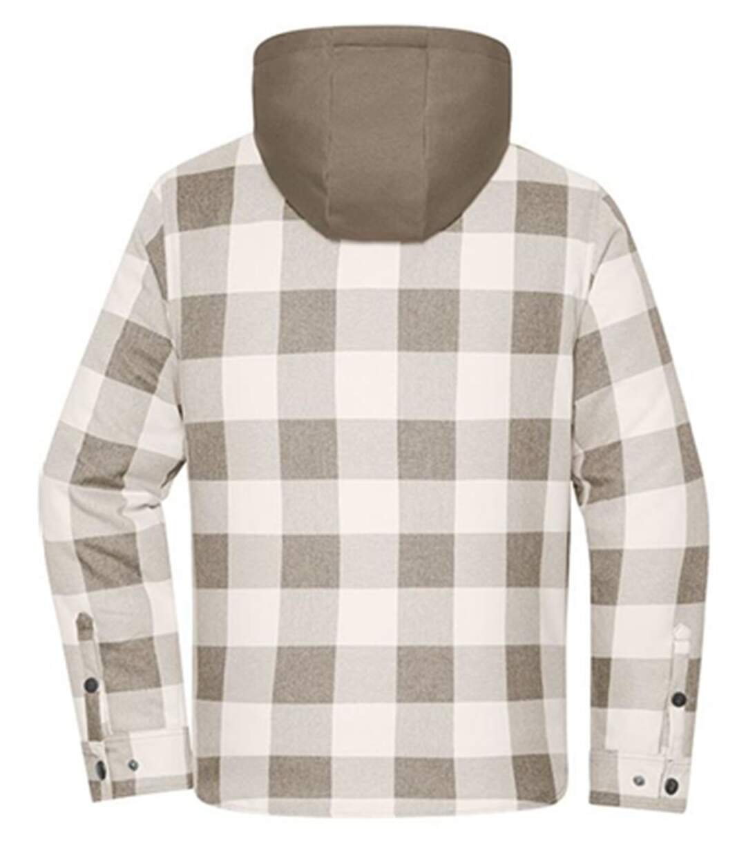 Veste surchemise à carreaux - Unisexe - JN1872 - marron et gris-2