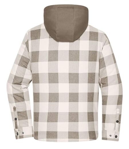 Veste surchemise à carreaux - Unisexe - JN1872 - marron et gris