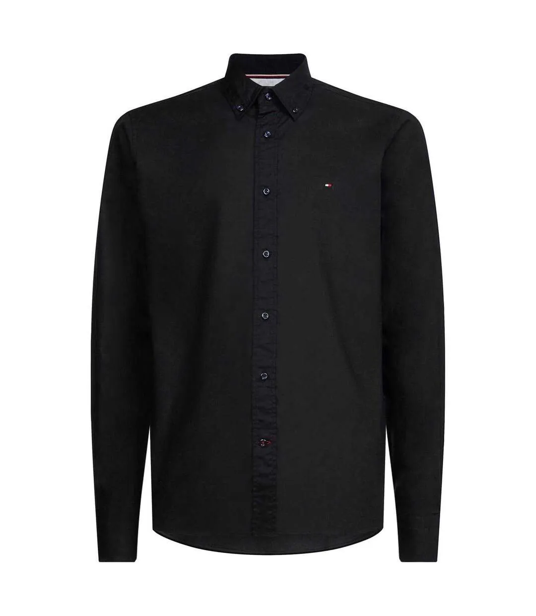 Mens Core Flex Poplin Long-sleeved Shirt Black Tommy Hilfiger-1