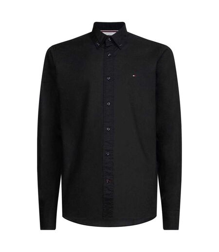 Mens Core Flex Poplin Long-sleeved Shirt Black Tommy Hilfiger