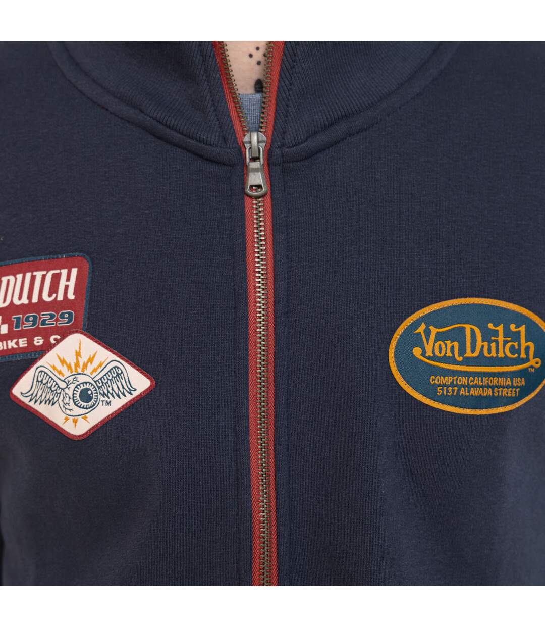 Sweat zippé en molleton avec écusson Wyatt Vondutch-4