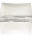 Lot de 6 Assiettes à Dessert Carrées Lignes 20cm Blanc-1