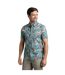 Mens faraway leaves organic cotton shirt mineral blue Weird Fish-4
