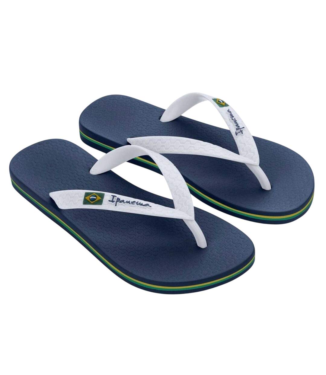 Tongs Motif/style Drapeau Brésilien Femme Bleu Blanc Ipanema-1