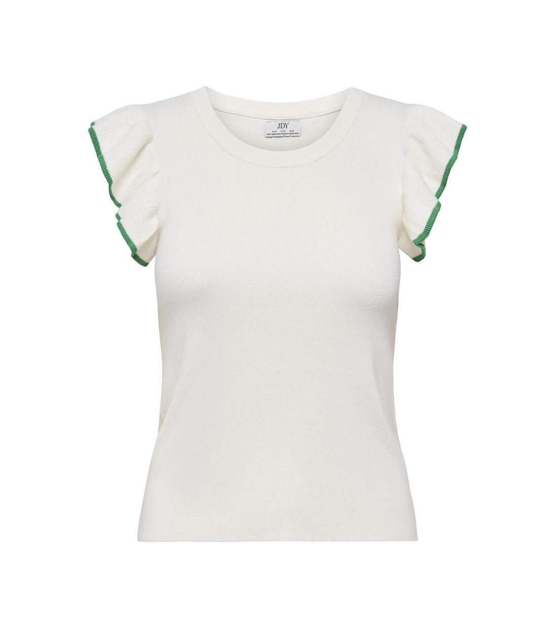 T-Shirt blanc/vert femme jdy adele-1