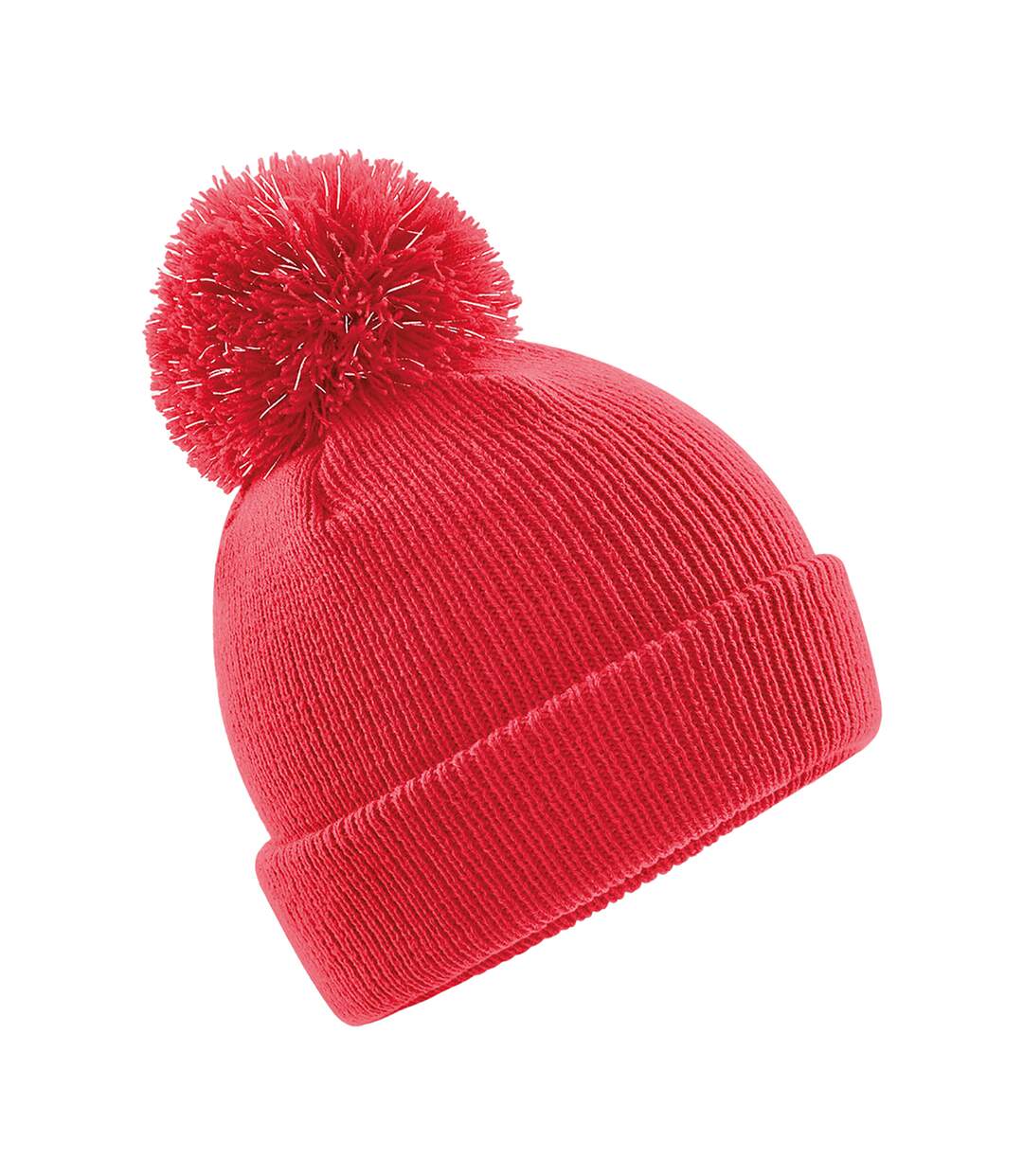 Bonnet à pompon réfléchissant enfant rouge vif Beechfield-1