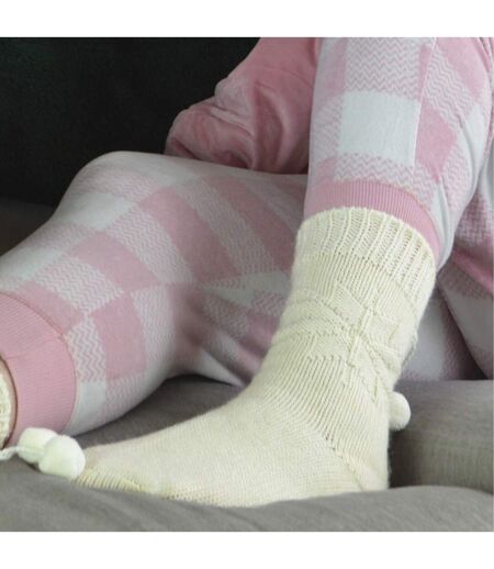 1 Pack Ladies Warm Alpaca Wool Pom Pom Bed Socks