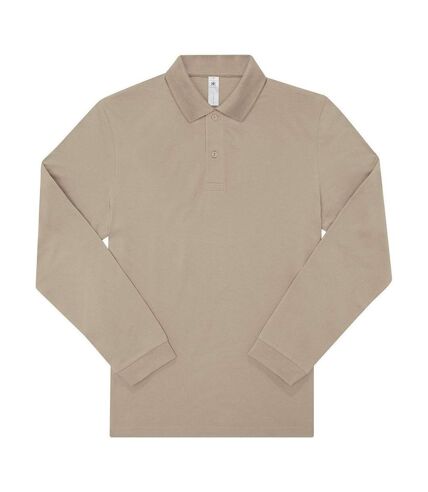 Polo manches longues- Homme - PU425 - beige mastic