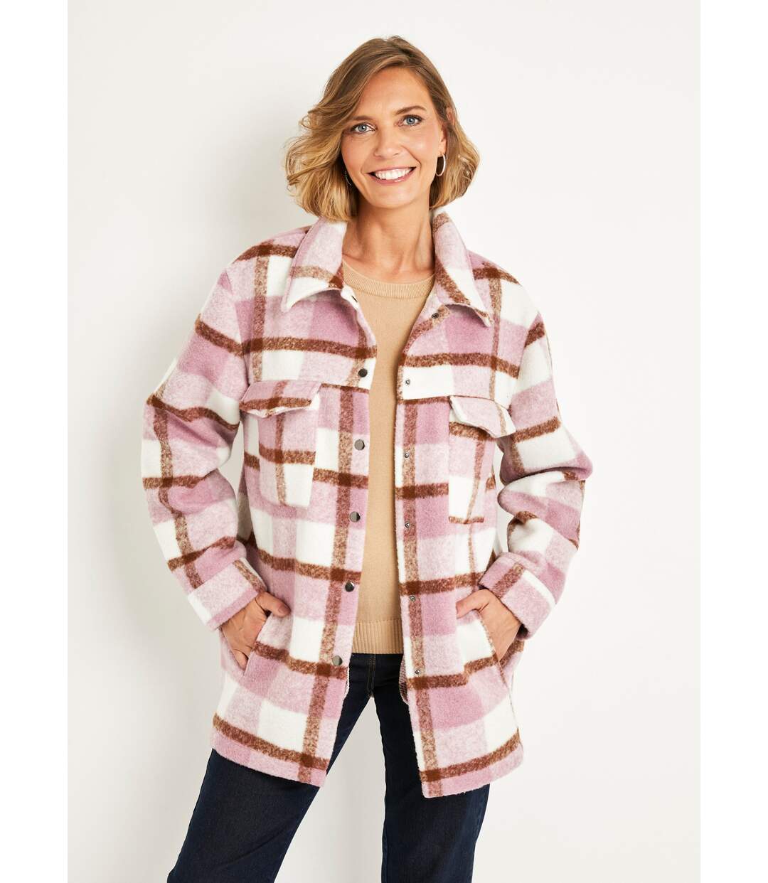Veste surchemise chaude carreaux-1