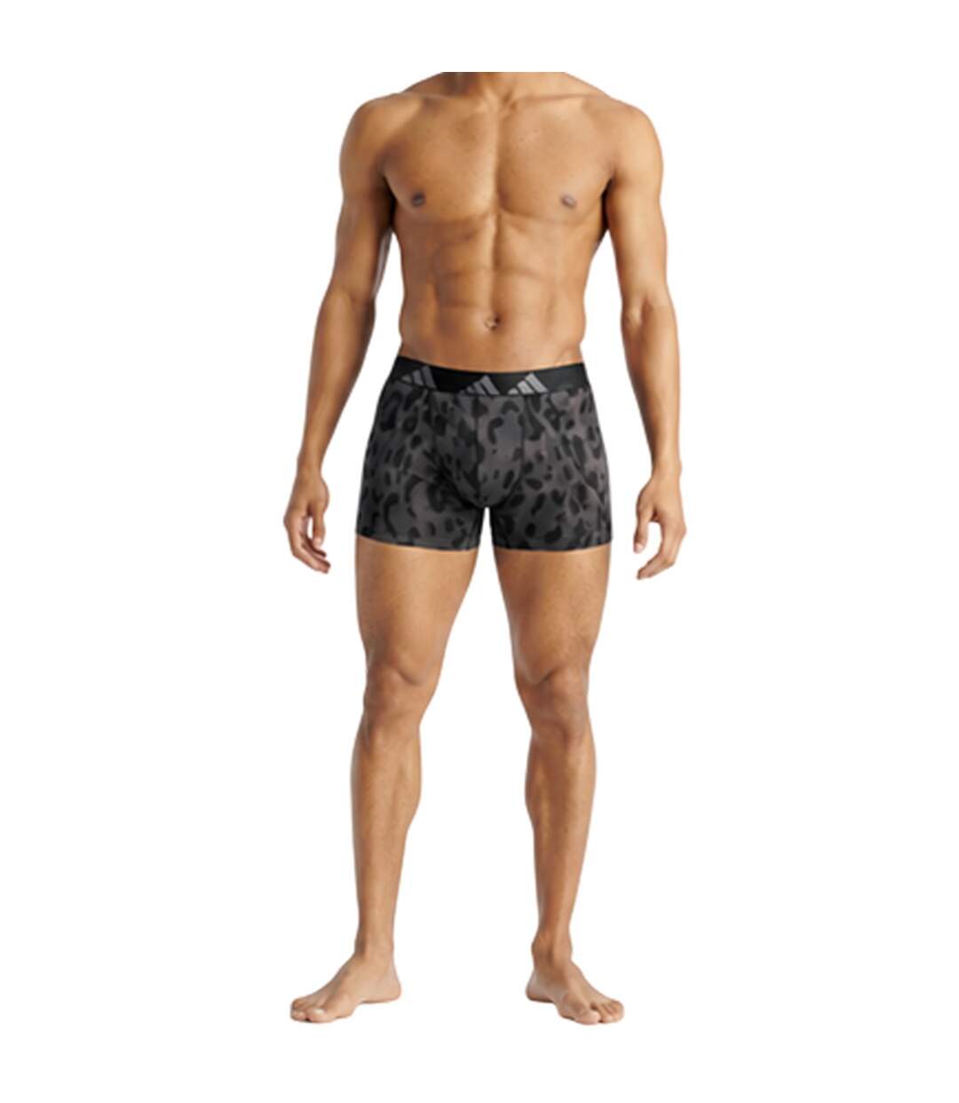 Pack Of 3  Mens Cotton Flexible Active Boxer Shorts  Grey Dark Grey Black Adidas-3