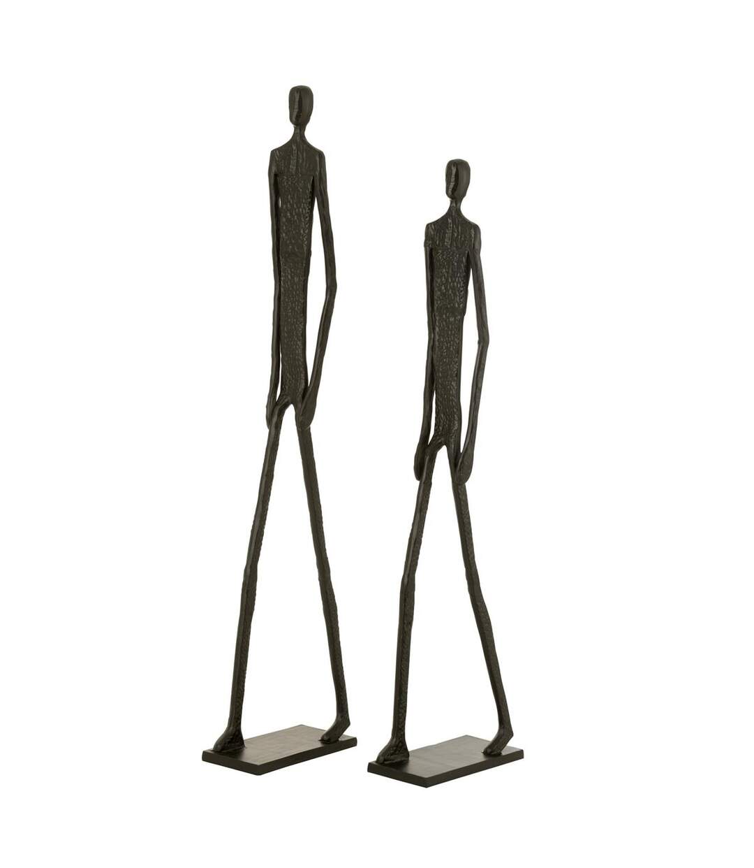 Lot de 2 Statues en Métal Marche 150cm Noir-1