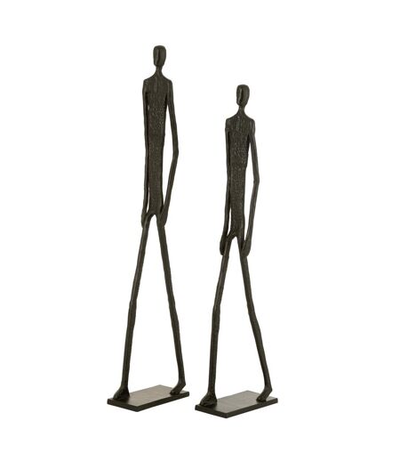 Lot de 2 Statues en Métal Marche 150cm Noir
