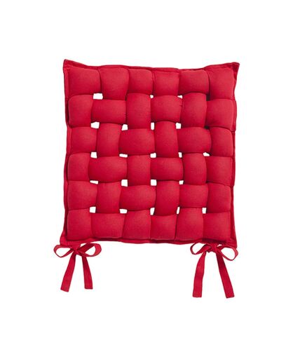 Galette de chaise Tressée - 40 x 40 cm - Rouge pomme d'amour