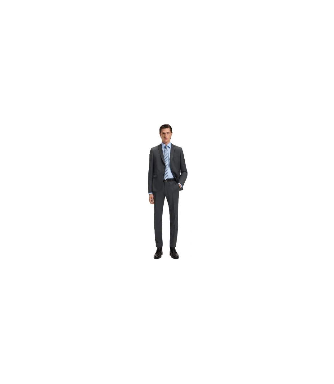 Mens Reymond Flap Pocket Suit Jacket Dark Grey Boss-1