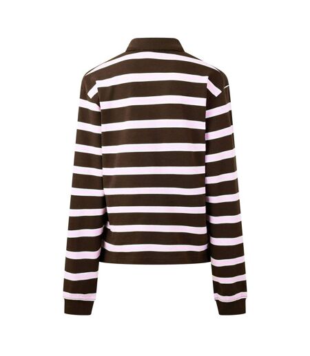 Polo Manches Longues Motif/style À Rayures Femme Marron WRSTBHVR