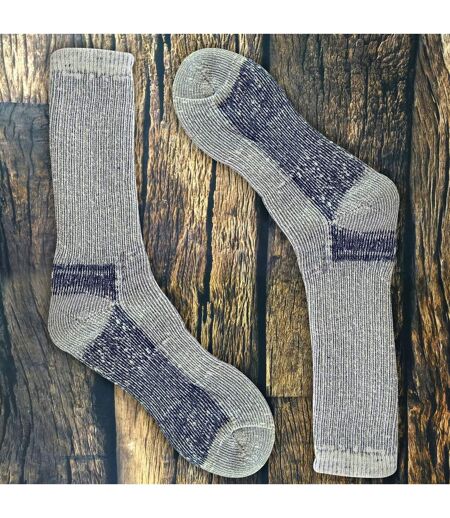 2 Pack Mens Cushioned Heel & Toe Thermal Wool Hiking Socks