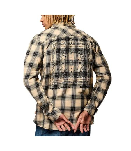 Chemise noire/beige homme kaporal berco - l