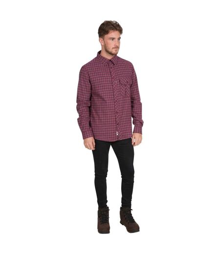 Chemise Manches Longues Motif/style Motif Écossais Snypr Homme Rouge À Carreaux Trespass