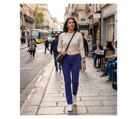 MAYFLOWER CLAUDIA2 : Pantalon femme Bleu Stone Ultra Stretch pour un confort denim total