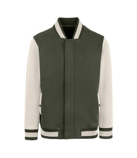 Blouson D'université Premium Homme Olive Beige Gris HRM