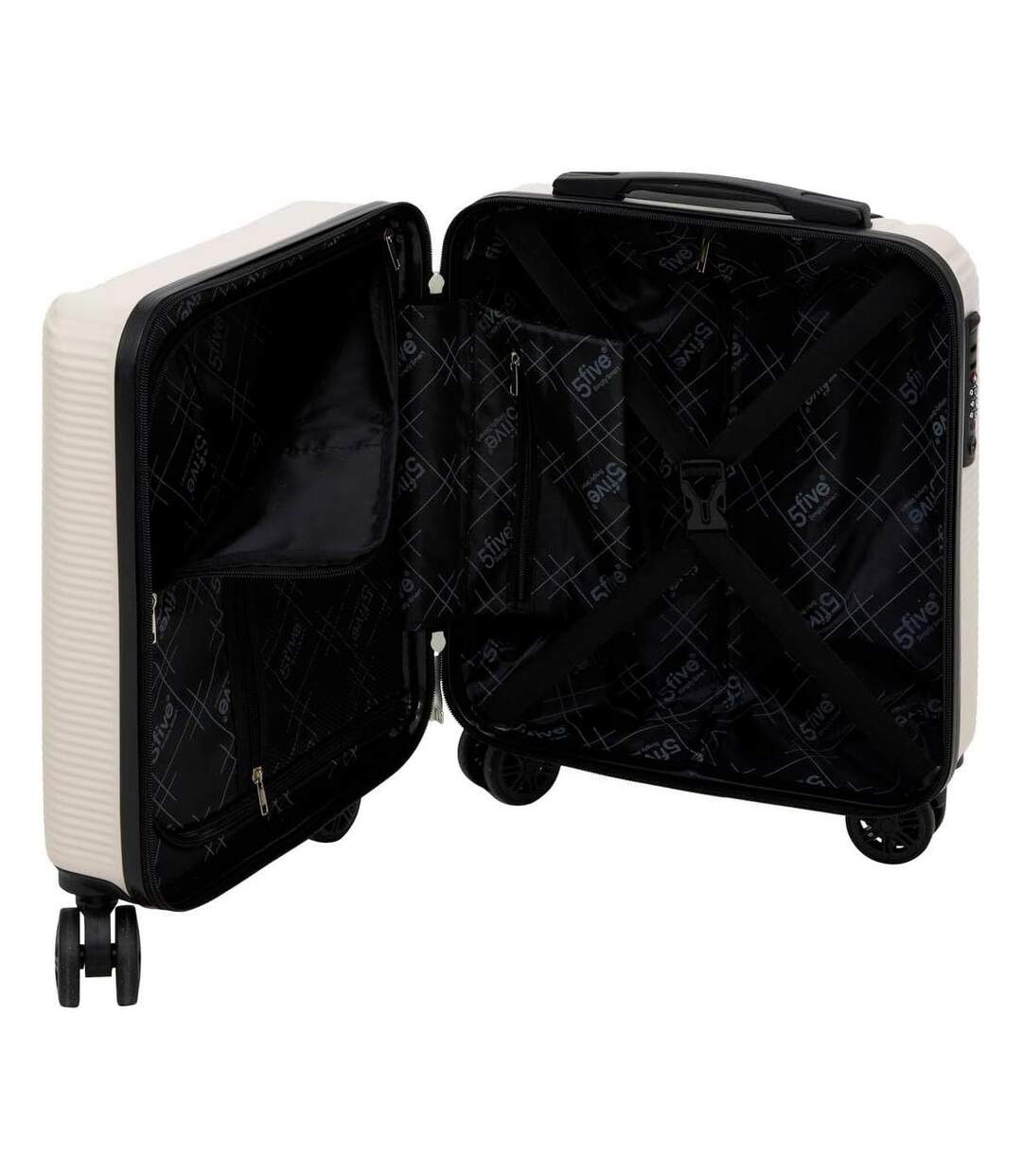 Valise Cabine Rigide à Roulettes Travel 45cm Beige-3