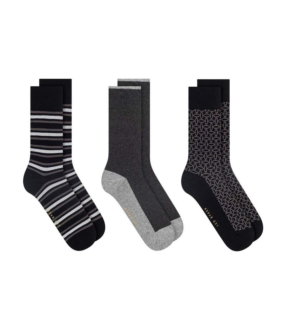 Lot De 3  Chaussettes Homme Noir Ted Baker-4