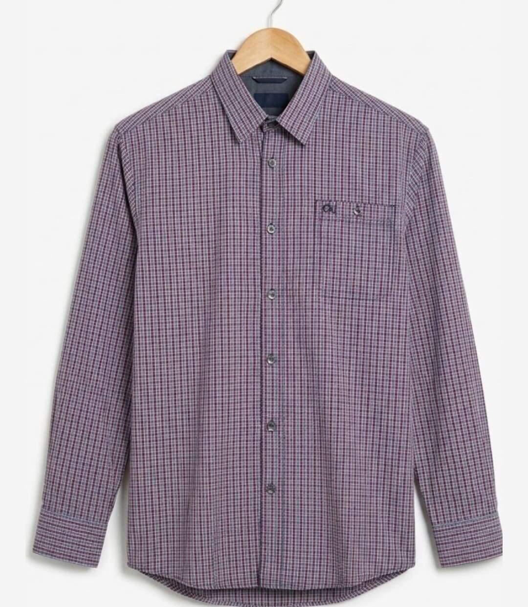 CHALLENGER TORY1 — Chemise à carreaux manches longues rouge et bleu : confort léger en popeline de coton-2