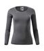 T-shirt Manches Longues Motif/style Uni Femme Gris Foncé Malfini-1