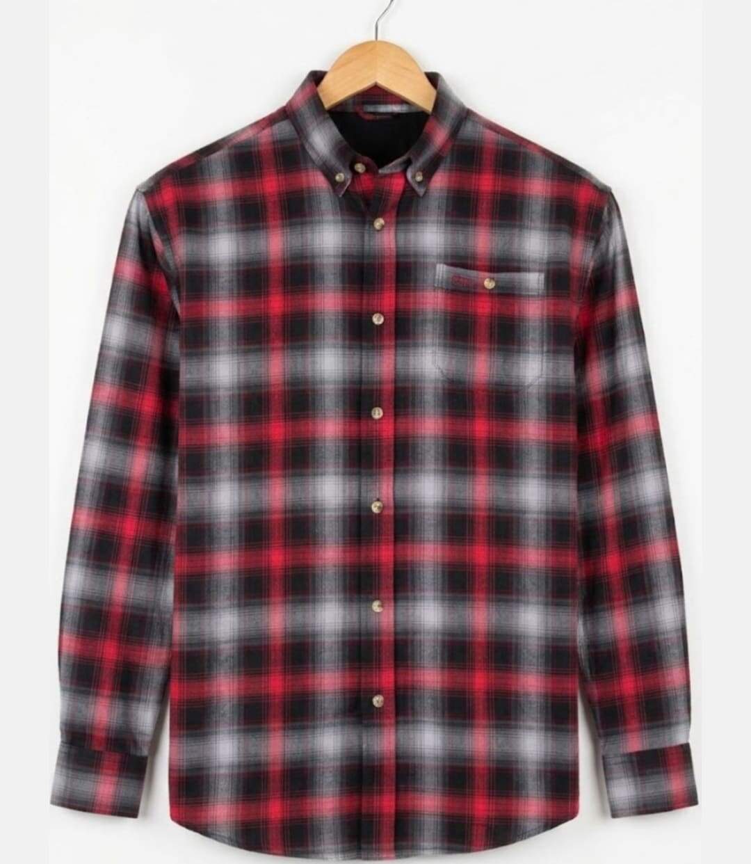CHALLENGER TRADITION3 — Chemise à carreaux manches longues rouge et gris : l'aisance du tissu extensible-2