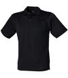 Henbury Mens Coolplus® Pique Polo Shirt (Black)