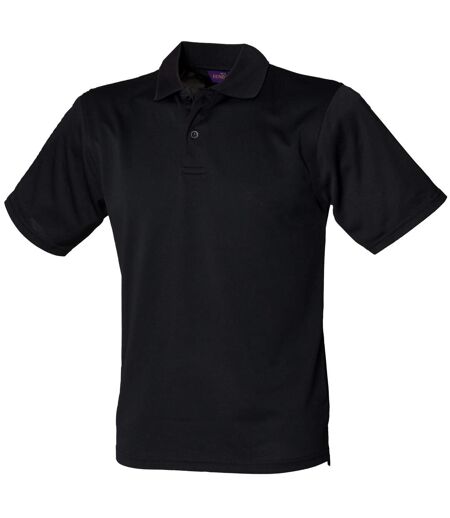 Henbury Mens Coolplus® Pique Polo Shirt (Black) - UTRW635