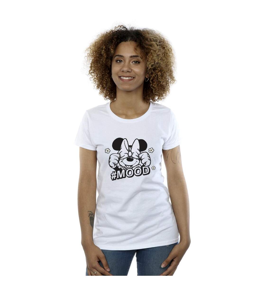 Disney T-shirt en coton Mood Minnie Mouse Femme/Ladies (Blanc) - UTBI33176-2