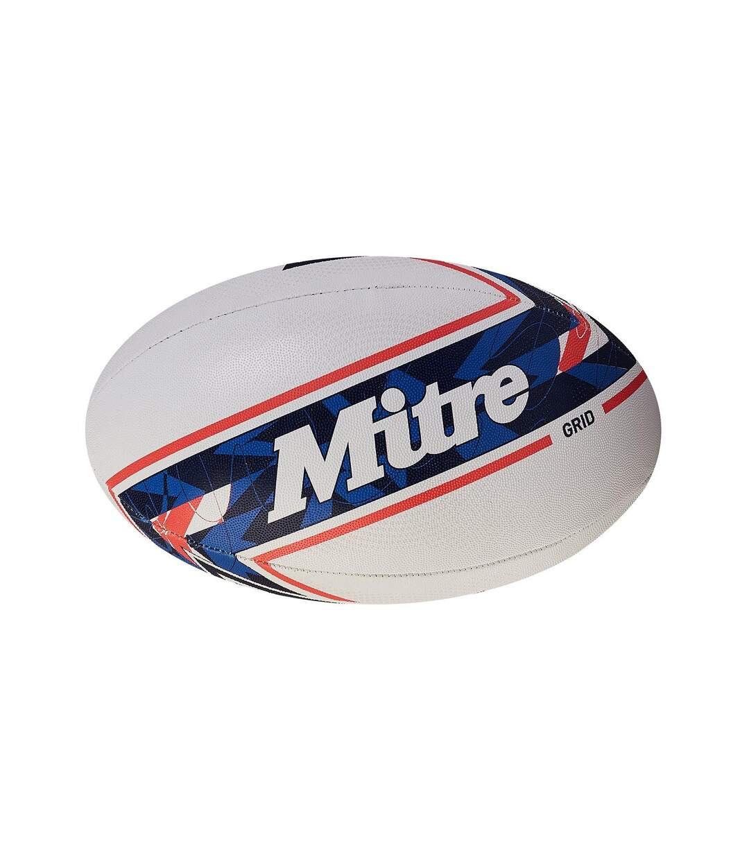 Ballon De Rugby Grid Taille 4 Blanc Bleu Rouge Mitre-2