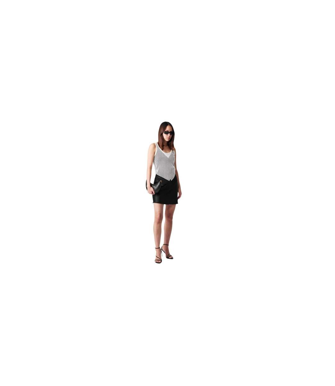 Womens/ladies Scoop Neck Slip Dress Black White Off White-1