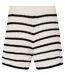 Womens/ladies Heinke Crochet Stripe Shorts Black Off White Edited-3