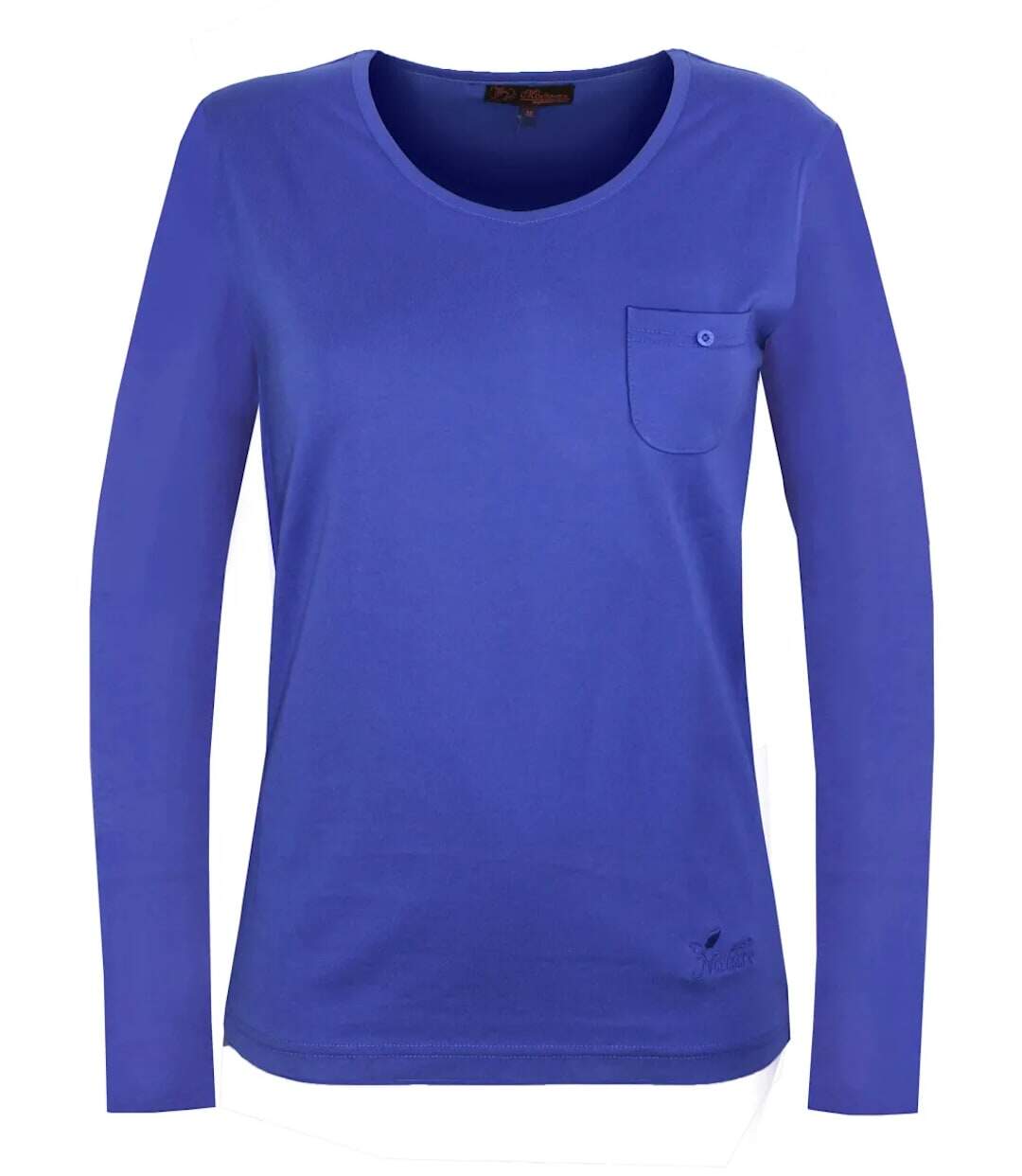 MAYFLOWER NINJA3 : Tee-shirt manches longues bleu roi uni en pur coton-5