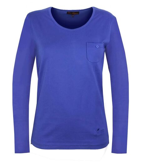 MAYFLOWER NINJA3 : Tee-shirt manches longues bleu roi uni en pur coton