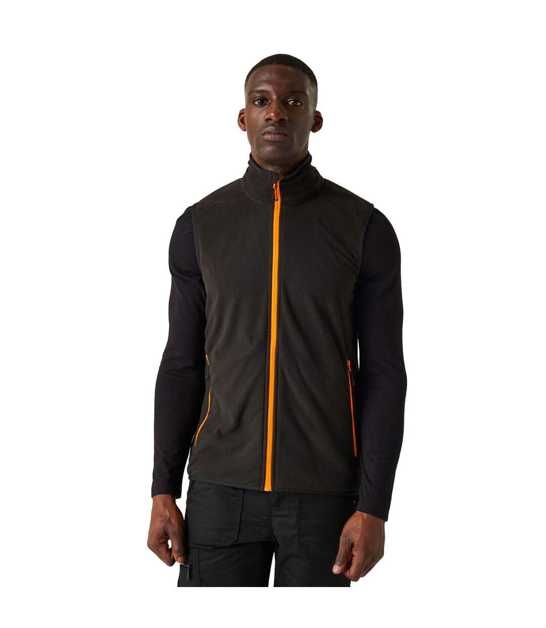 Mens navigate fleece vest black/orange pop Regatta