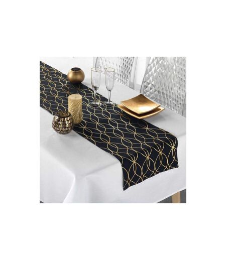 Nappe & Chemin de Table Elipsa 140x250cm Blanc & Noir